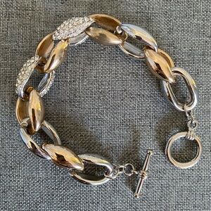 Gold and Silver Chain Link Bracelet